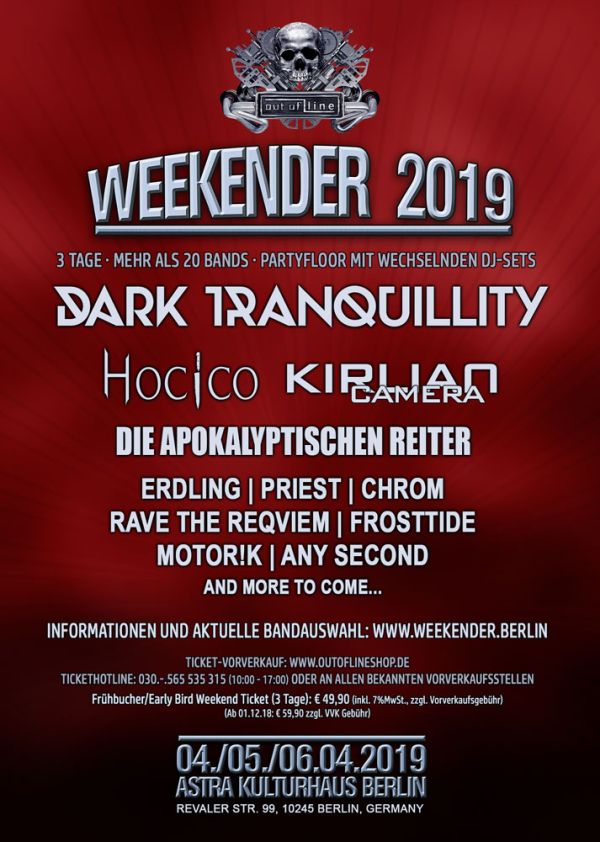 Out Of Line Weekender 2019 - die ersten Bandbestätigungen Out Of Line Weekender 2019...