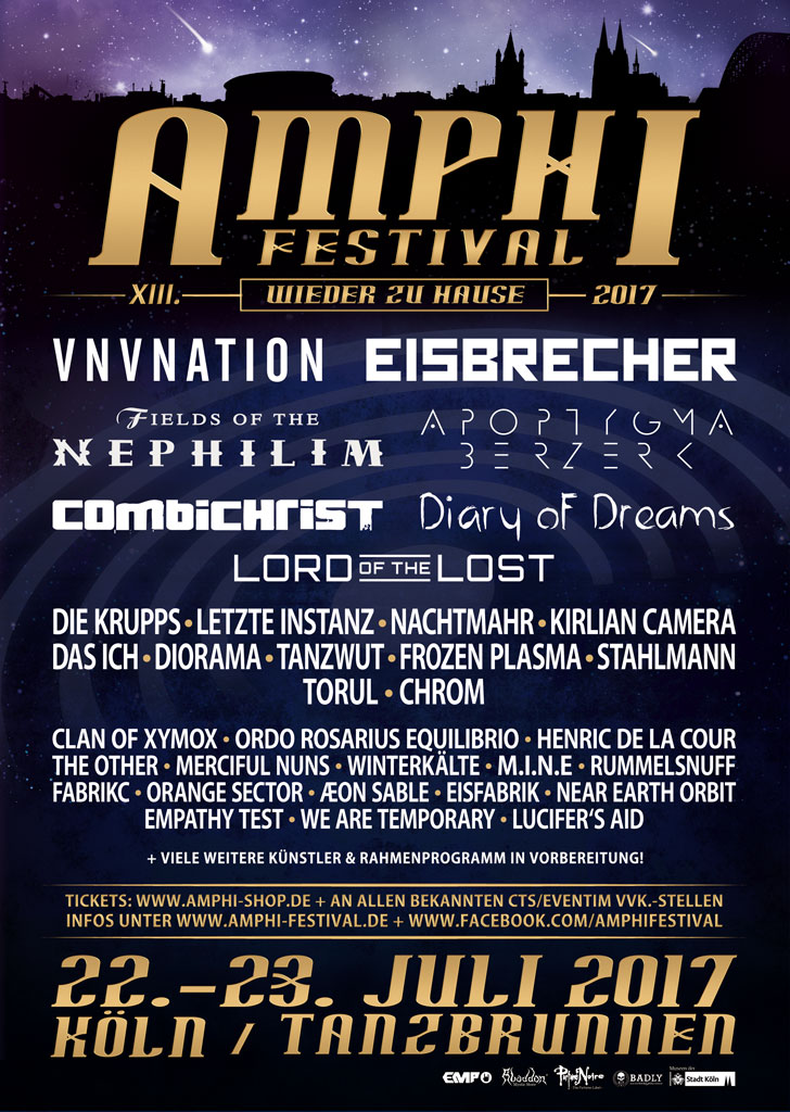 Amphi Festival 2017 mit Eisbrecher, Apoptygma Berzerk etc. Amphi Festival 2017 mit Eisbrecher,...