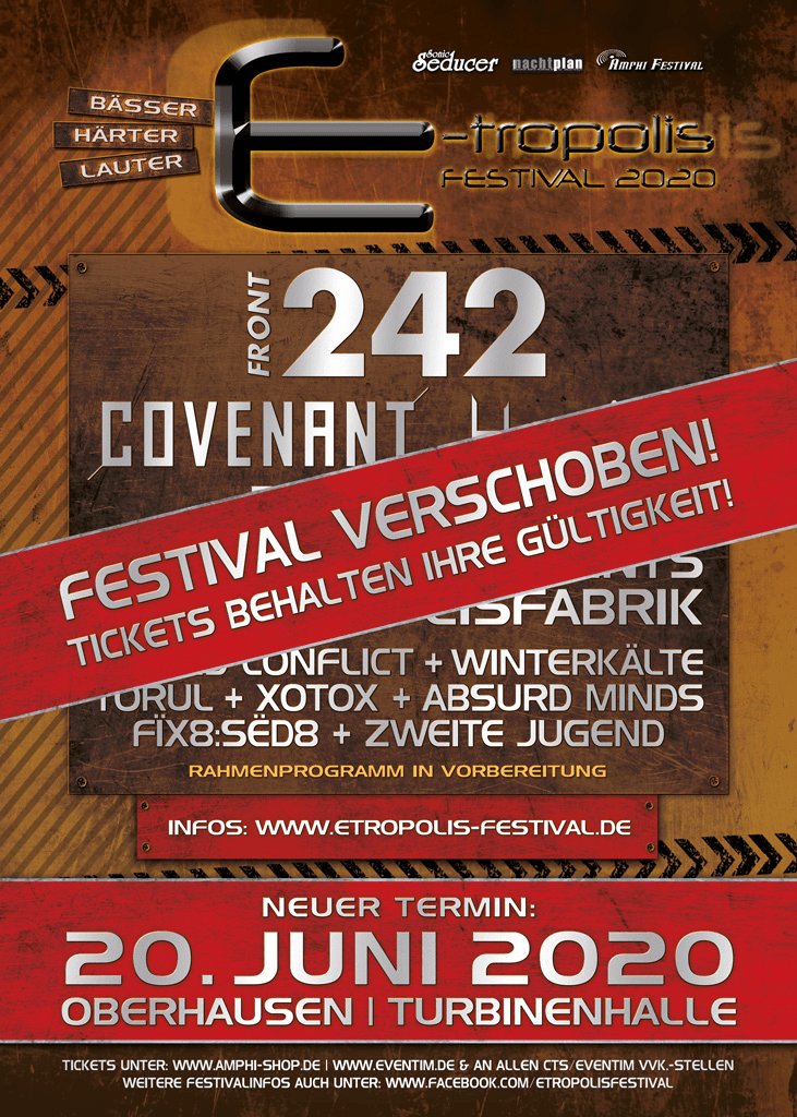E-tropolis Festival 2020 verschoben E-tropolis Festival 2020 verschoben