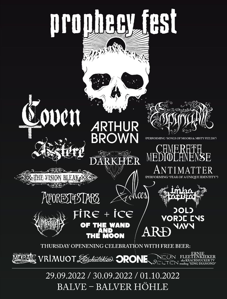 Prophecy Fest 2022 Running Order...