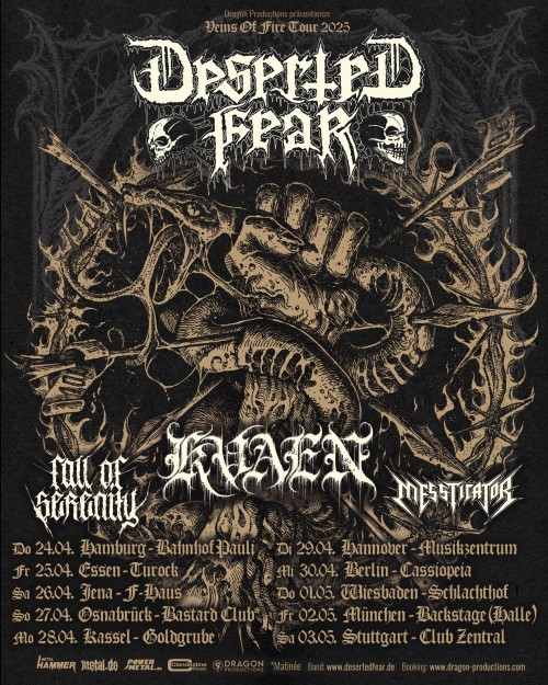 Death Metal im Anmarsch 'Deserted Fear' auf der 'Veins Of Fire Tour 2025' Death Metal im Anmarsch 'Deserted...
