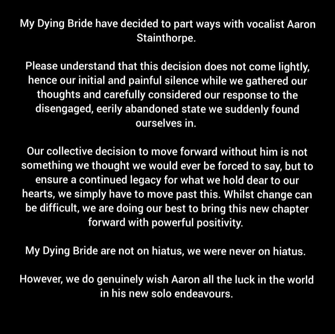 'My Dying Bride' trennen sich...