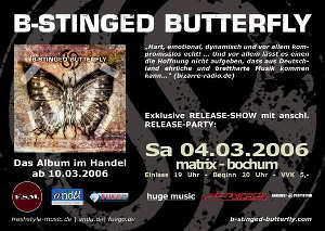 B-Stinged Butterfly Release Show & Party zum neuen Debut-Album