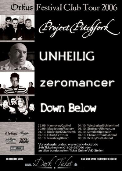 Fotoerlaubnis für die Orkus Festival Club Tour 2006