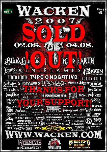 Wacken ist Sold out...und hat Geschenk an die Fans