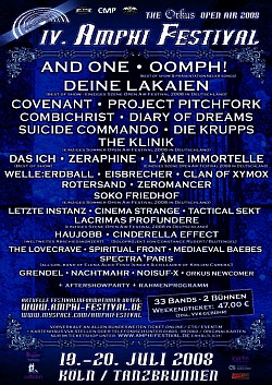 jetzt 33 Bands beim Amphi Festival 2008